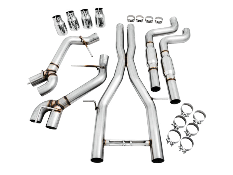 AWE Tuning 16-19 Chevy Camaro SS Resonated Cat-Back Exhaust -Track Edition (Quad Chrome Silver Tips) AWE Tuning Catback