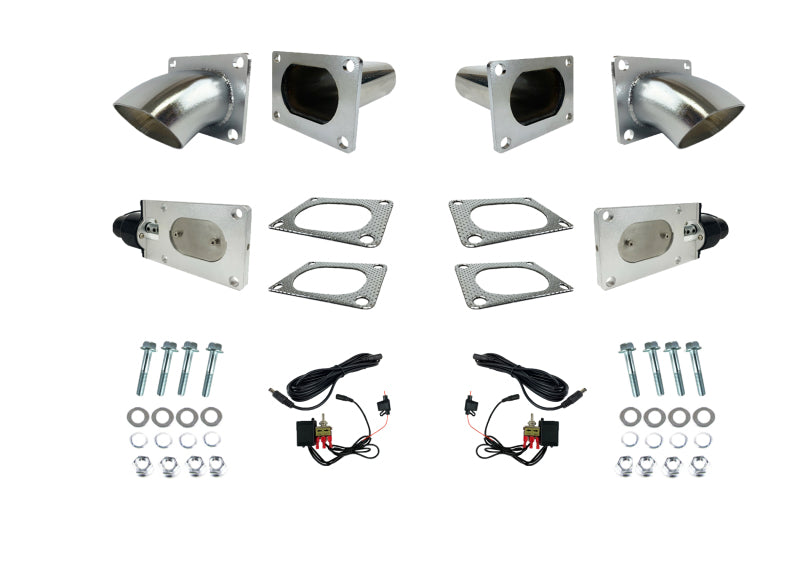 Granatelli 3.0in Oval Stainless Steel Electronic Dual Exhaust Cutout Granatelli Motor Sports Exhaust Cutouts