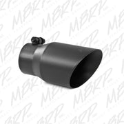 MBRP Tip 3in Round x 4in Inlet OD Dual Walled Angled Black Tip - Fits all 3in Exhausts MBRP Tips