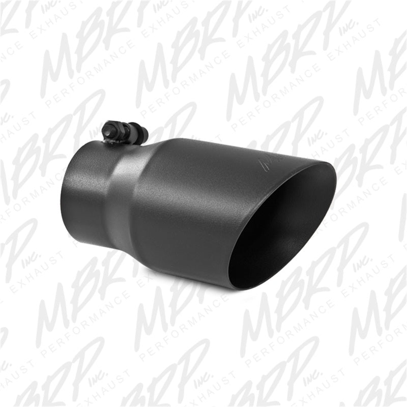 MBRP Tip 3in Round x 4in Inlet OD Dual Walled Angled Black Tip - Fits all 3in Exhausts MBRP Tips