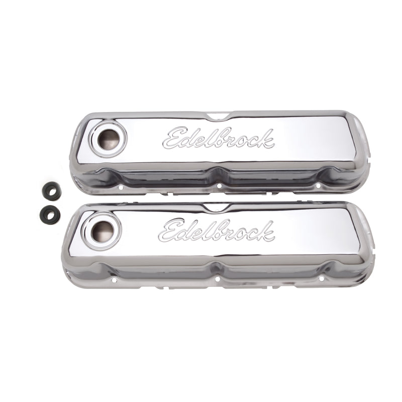 Edelbrock Valve Cover Signature Series Ford 260-289-302-351W CI V8 Chrome Edelbrock Valve Covers
