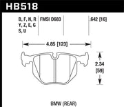 Hawk 01-05 BMW 330Ci 3.0L Base Rear ER-1 Brake Pads Hawk Performance Brake Pads - Racing