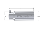 MBRP Universal Tip 5 O.D. Rolled Straight 4 inlet 12 length MBRP Steel Tubing