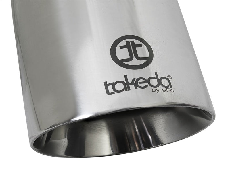 aFe Takeda 304 Stainless Steel Clamp-On Exhaust Tip 2.5in. Inlet / 4.5in. Outlet / 9in. L - Polished AFE POWER Tips