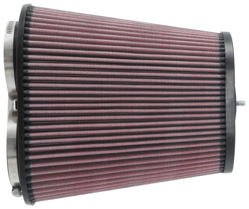 K&N Universal Clamp-On Air Filter 3-1/8in Dual FLG 8-7/8in X 5-3/16 B 6-1/4in X 4IN T, 9inH W/STUD K&N Engineering Air Filters - Universal Fit