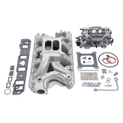 Edelbrock Manifold And Carb Kit Performer RPM Air-Gap Small Block Ford 351W Natural Finish Edelbrock Intake Manifolds