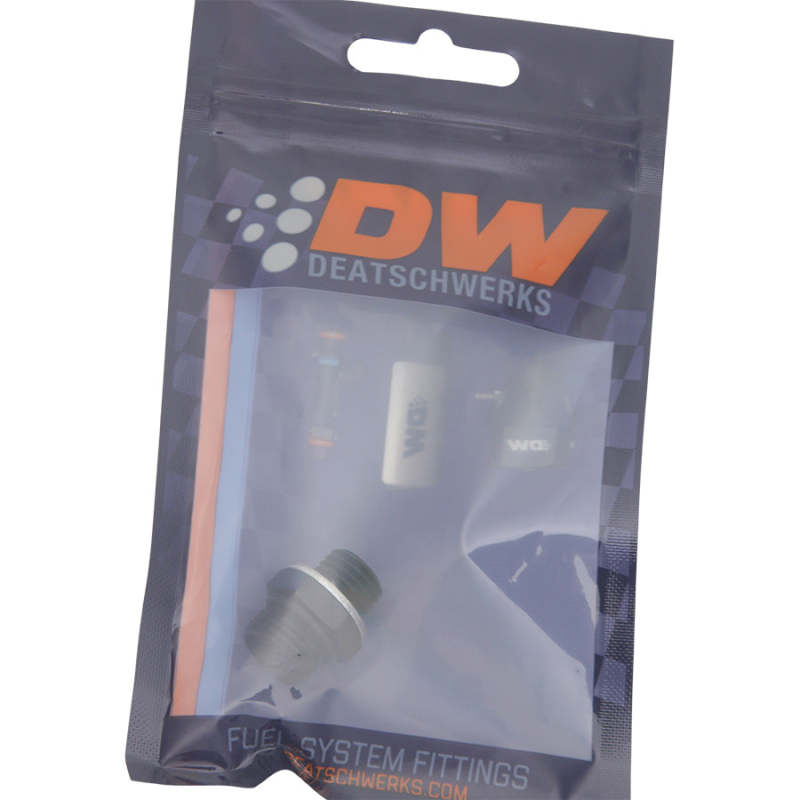 DeatschWerks 6AN ORB Male to M12 X 1.5 Metric Male (Incl O-Ring and Washer) - Anodized Matte Black DeatschWerks Fittings