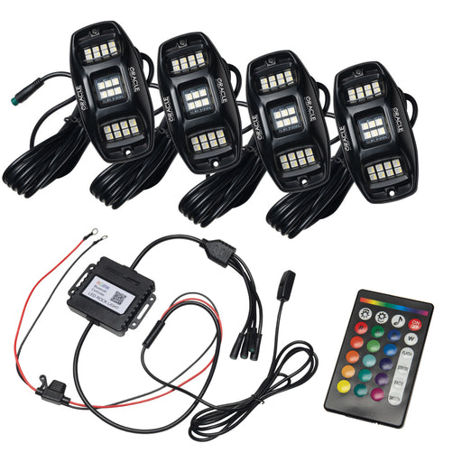 Oracle Underbody RGB+W Wheel Well Rock Light Kit - 4 PCS - ColorSHIFT ORACLE Lighting Light Bars & Cubes