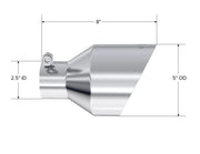 MBRP T304 SS Tip 2.5in ID, 5in OD Out, 8in Length, Angle Cut, Dual Wall MBRP Tips