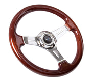 NRG Classic Wood Grain Steering Wheel (330mm) Wood Grain w/Chrome 3-Spoke Center NRG Steering Wheels