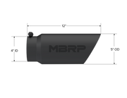 MBRP Universal Tip 5 O.D. Dual Wall Angled 4 inlet 12 length - Black Finish MBRP Tips