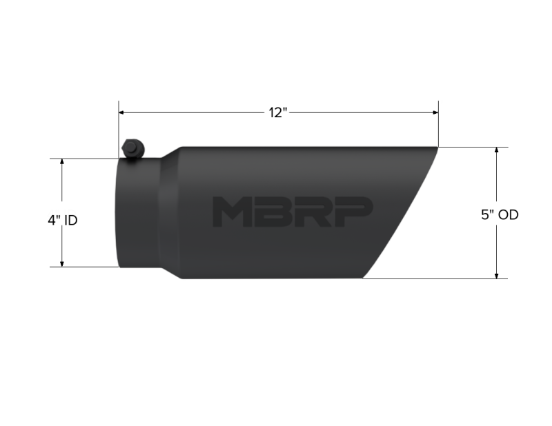 MBRP Universal Tip 5 O.D. Dual Wall Angled 4 inlet 12 length - Black Finish MBRP Tips