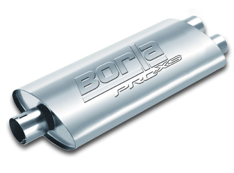Borla Universal Center/Dual Oval 2.5in In/Dual 2.5in Out 19in x 4in x 9.5in Notched PRO-XS Muffler Borla Muffler