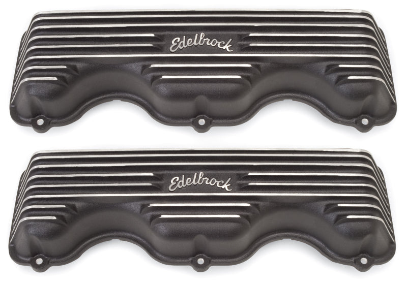 Edelbrock Valve Cover Classic Series Chevrolet W 348/409 CI V8 Black Edelbrock Valve Covers
