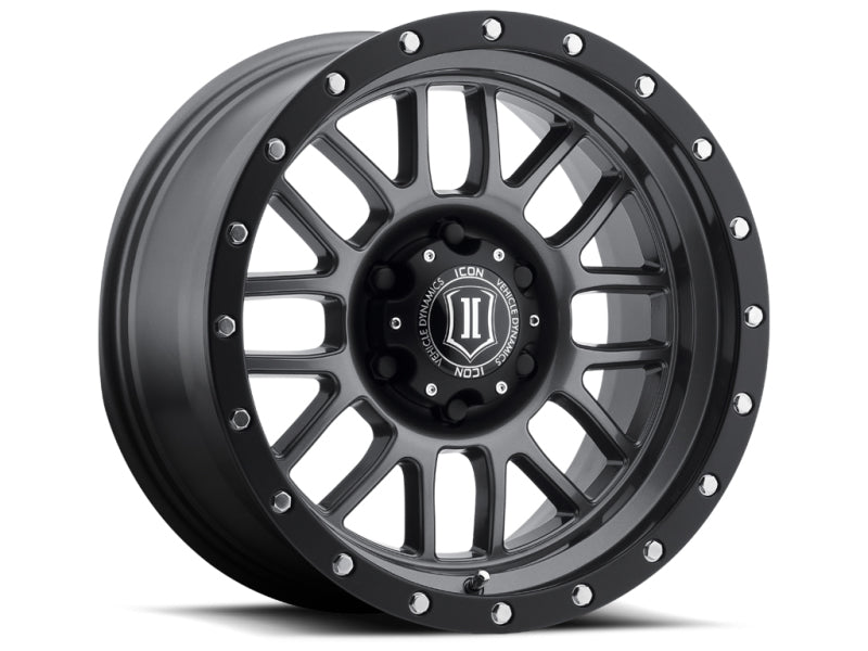 ICON Alpha 20x9 8x170 0mm Offset 5in BS 125.2mm Bore Gun Metal Wheel ICON Wheels - Cast