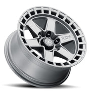 ICON Raider 17x8.5 6x135 6mm Offset 5in BS Titanium Wheel ICON Wheels - Cast