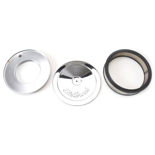 Edelbrock Air Cleaner Pro-Flo Series Round Steel Top Paper Element 10In Dia X 3 5In Chrome Edelbrock Air Filters - Universal Fit