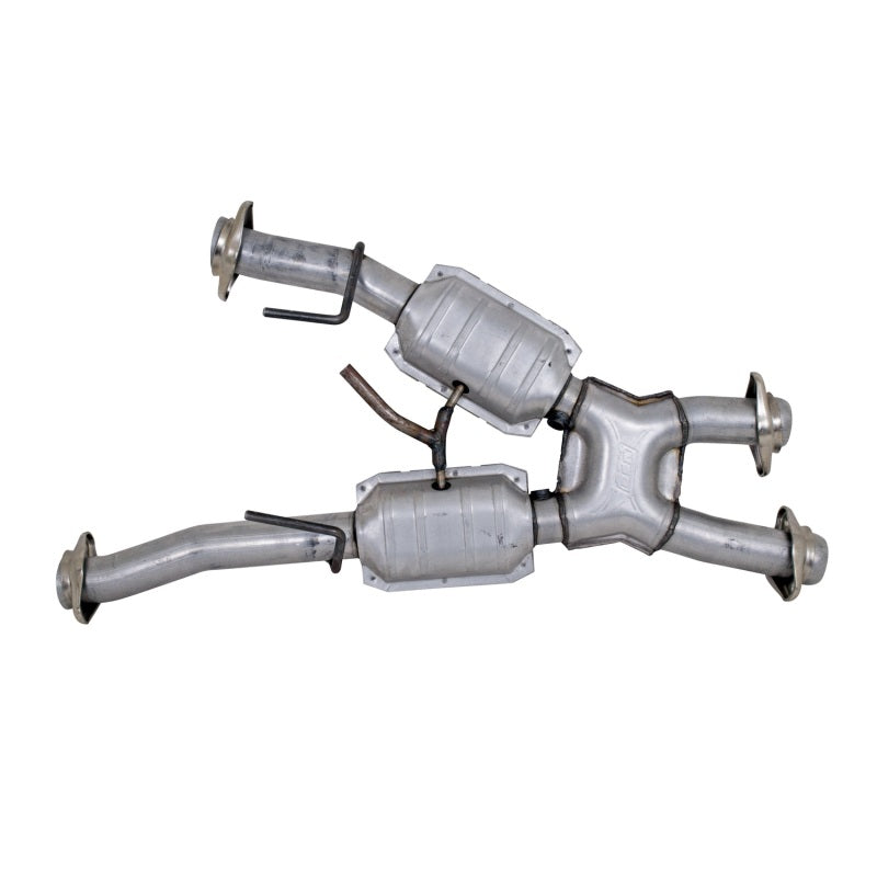 BBK 79-93 Mustang 5.0 Short Mid X Pipe w Catalytic Converters 2-1/2 For Automatic Long Tube Headers BBK X Pipes