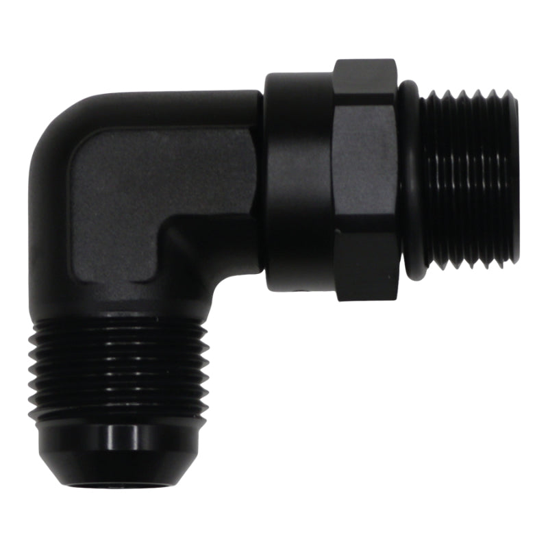 DeatschWerks 10AN ORB Male Swivel to 10AN Male Flare 90-Degree Fitting - Anodized Matte Black DeatschWerks Fittings