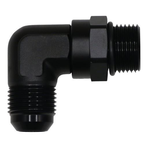 DeatschWerks 10AN ORB Male Swivel to 10AN Male Flare 90-Degree Fitting - Anodized Matte Black DeatschWerks Fittings