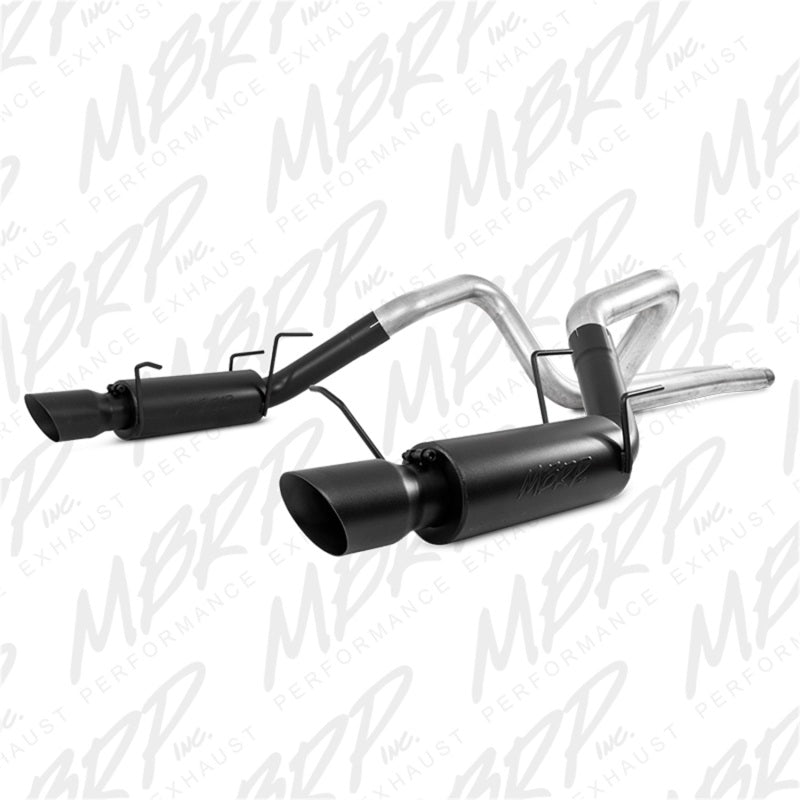 MBRP 11-14 Ford Mustang GT 5.0L 3in Cat Back Dual Split Rear Race Version 4in Tips - Black MBRP Catback