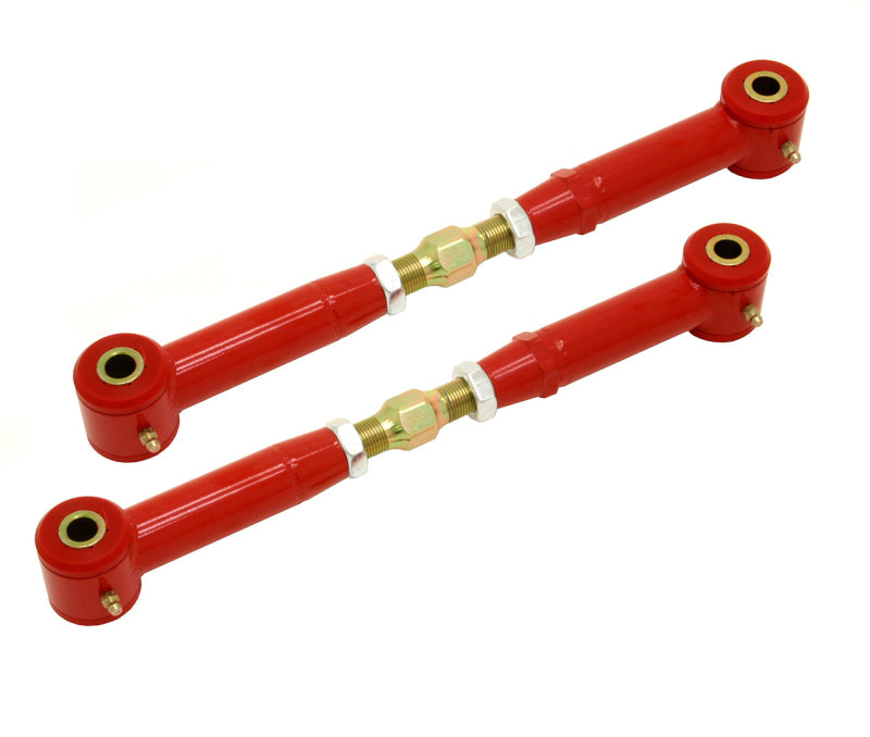 BMR 10-15 5th Gen Camaro Rear Adj. Toe Rods (Polyurethane) - Red BMR Suspension Suspension Arms & Components