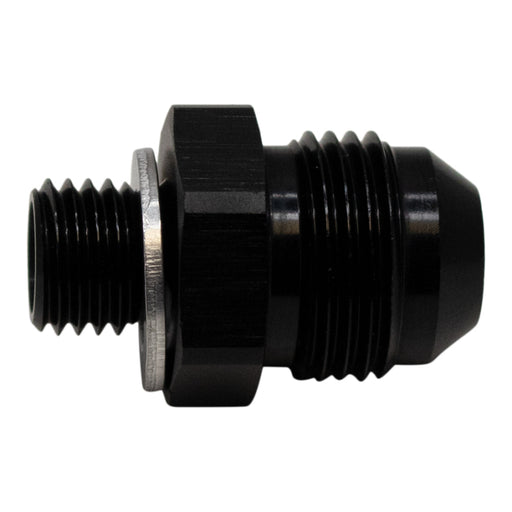 DeatschWerks 8AN Male Flare to M12 X 1.5 Male Metric Adapter (Incl Washer) - Anodized Matte Black DeatschWerks Fittings