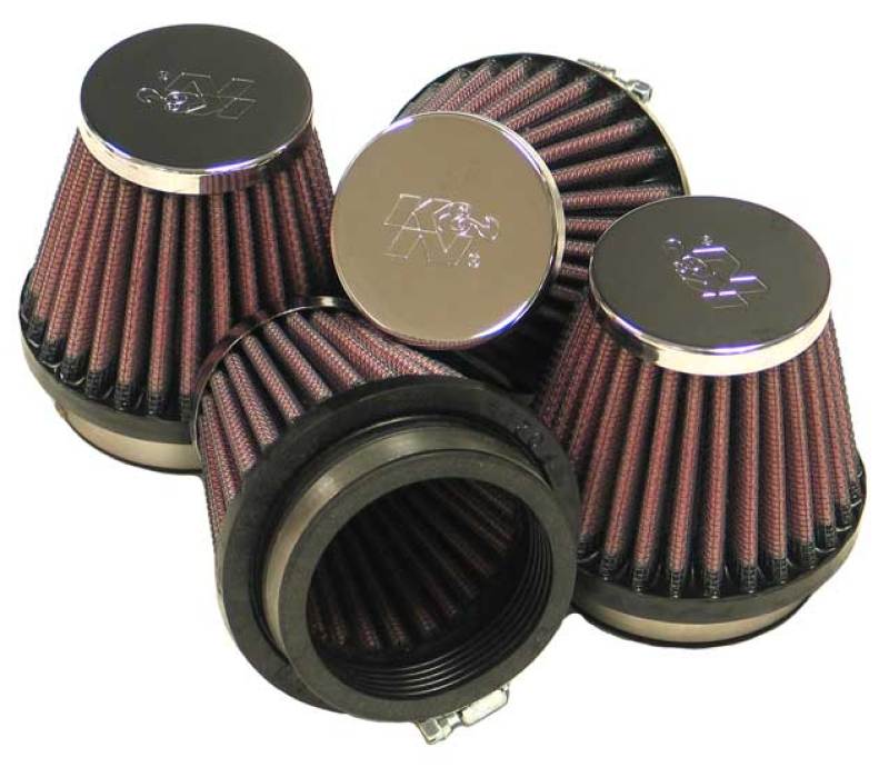 K&N Universal Chrome Filter 2.125 in Flange ID / 3in Base OD / 2in Top OD / 2.75in H (4 per box) K&N Engineering Air Filters - Universal Fit