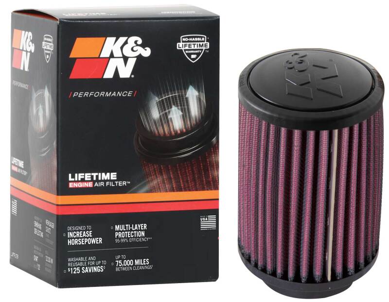 K&N Universal Rubber Filter 2.125in Flange ID 3.5in Base OD 3.5in Top OD 5in Height K&N Engineering Air Filters - Universal Fit
