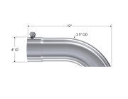 MBRP Universal Tip 3.5in O.D. Turn Down 3.5in inlet 12 length MBRP Steel Tubing