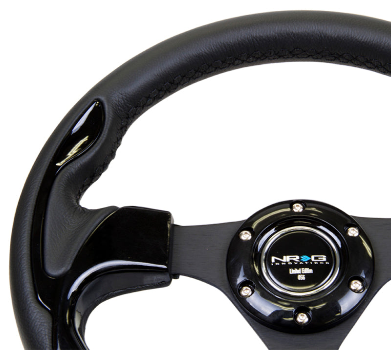 NRG Reinforced Steering Wheel (320mm) Blk w/Gloss Black Trim NRG Steering Wheels