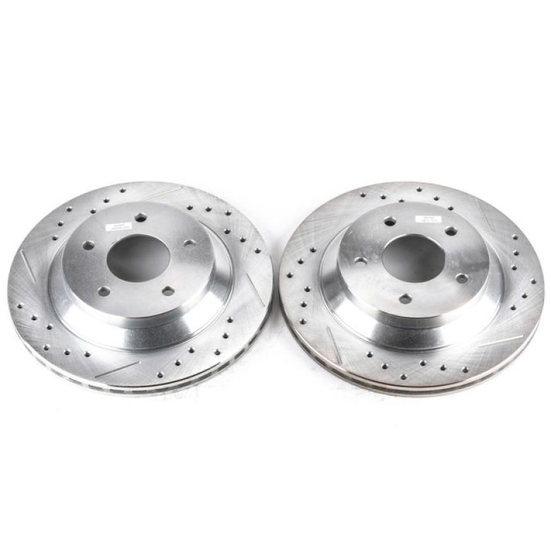 Power Stop 88-95 Chevrolet Corvette Front Evolution Drilled & Slotted Rotors - Pair PowerStop Brake Rotors - Slot & Drilled
