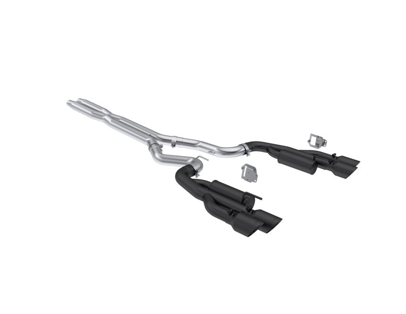 MBRP 2024+ Ford Mustang 5.0L Blk Alum. SS 3in Cat-Back Exhaust w/ Quad Blk Tips (Valve Delete) MBRP Catback