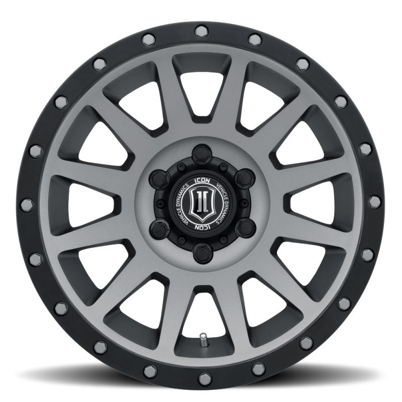ICON Compression 18x9 6x135 6mm Offset 5.25in BS Titanium Wheel ICON Wheels - Cast