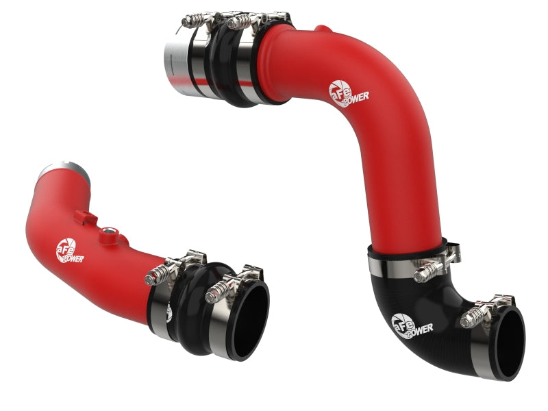 aFe 23-25 Ford F250/F350 Super Duty V8-6.7L BladeRunner Aluminum Hot & Cold Charge Pipe Kit - Red aFe Intercoolers
