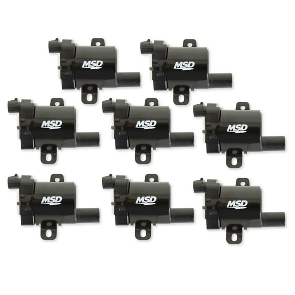 MSD Ignition Coil - Blaster Series - L-Series Truck Engine - Black - 8-Pack 826383 MSD Autoparts