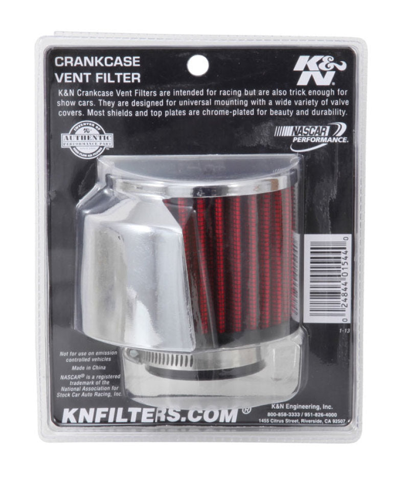 K&N 1.5in Flange ID x 3in OD x 2.5in Height Clamp On Crankcase Vent Filter K&N Engineering Air Filters - Universal Fit