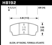 Hawk AP Racing CP4567 / CP5040-10/11/12/13S4 / CP5100 / CP5108 / CP6760 DTC-60 Race Brake Pads Hawk Performance Brake Pads - Racing