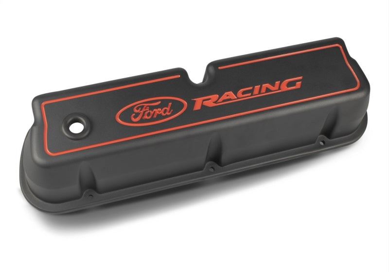 Ford Racing Logo Die-Cast Black Valve Covers Ford Racing Valve Covers