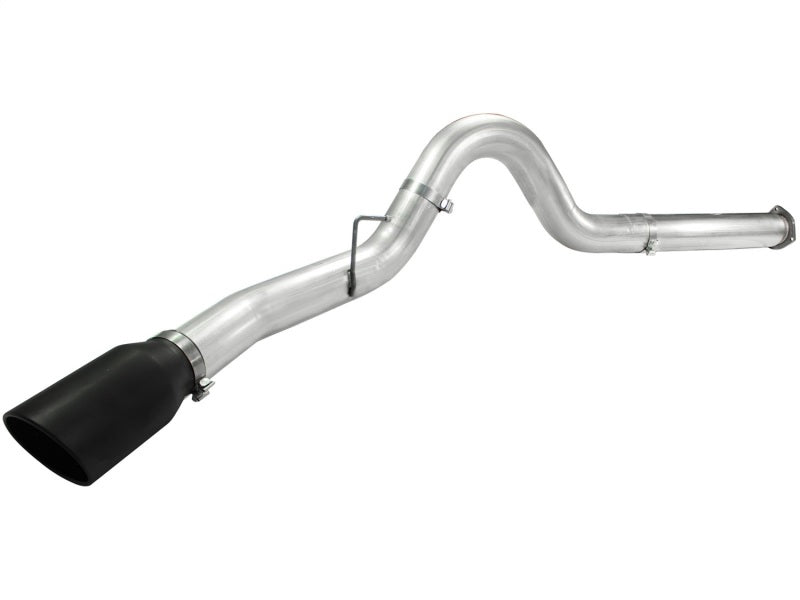 aFe Atlas 5in DPF-Back Aluminized Steel Exh Sys Ford Diesel Trucks 11-14 v8-6.7L td wrinkled blk tip aFe DPF Back