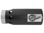 aFe SATURN 4S 4in SS Intercooled Exhaust Tip - Black 4in In x 5in Out x 12in L Bolt-On aFe Tips