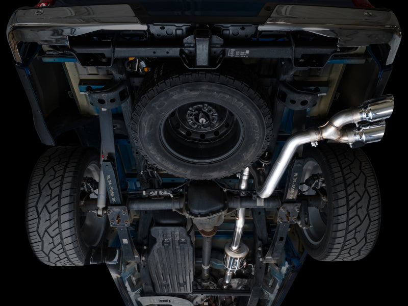 AWE 21-25 Ford F150 (14th Gen Reg Cab) Cat-Back Exhaust - 4.5in Dual Side Exit Chrome Tips AWE Tuning Catback