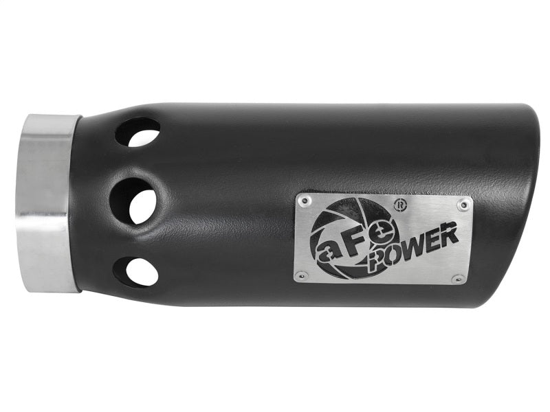 aFe Power Intercooled Tip Stainless Steel - Black 4in In x 5in Out x 12in L Bolt-On aFe Tips