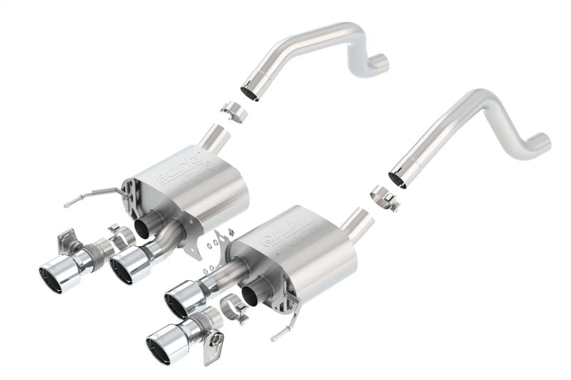 Borla 15 Chevy Corvette C7 ZO6 6.2L w/o AFM w/ NPP ATAK Quad RD RL IC Tips Center Rear Exit Exhaust Borla Catback