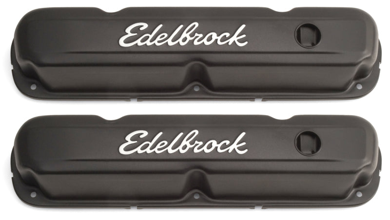 Edelbrock Valve Cover Signature Series Chrysler 1965-1991 318-340-360 CI V8 Black Edelbrock Valve Covers
