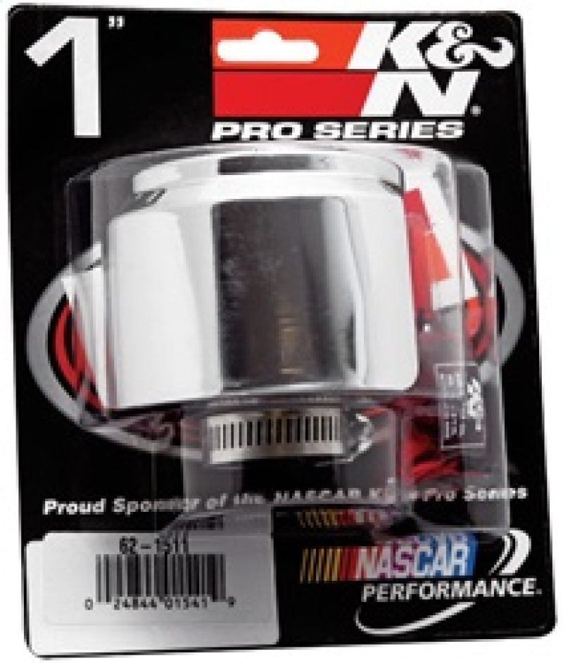K&N 1in Flange ID x 3in OD x 2.5in Height Clamp On Crankcase Vent Filter K&N Engineering Air Filters - Universal Fit
