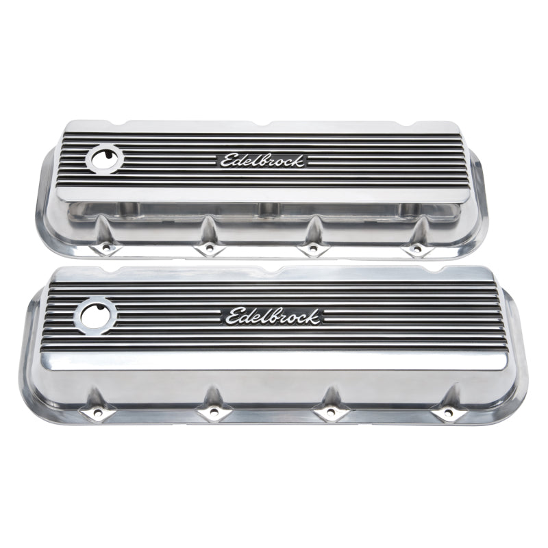 Edelbrock Valve Cover Elite II Chevrolet 1965 and Later 396-502 Big Block V8 Polished Edelbrock Valve Covers