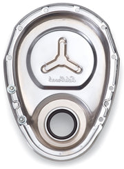 Edelbrock Timing Cover SB-Chevy Chrome w/ Welded Reinforcement Plate Edelbrock Timing Covers