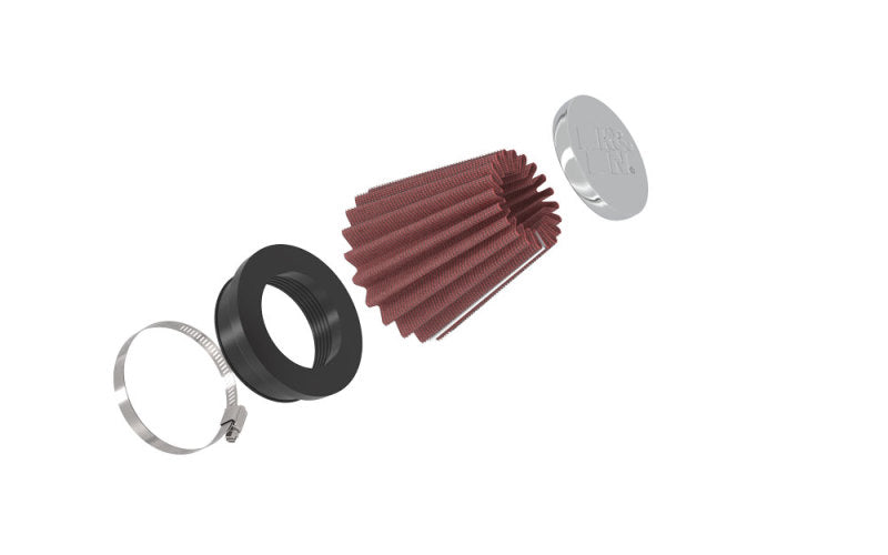 K&N Universal Chrome Filter 2 1/8 inch FLG / 3 inch Bottom / 2 inch Top / 3 inch Height K&N Engineering Air Filters - Universal Fit