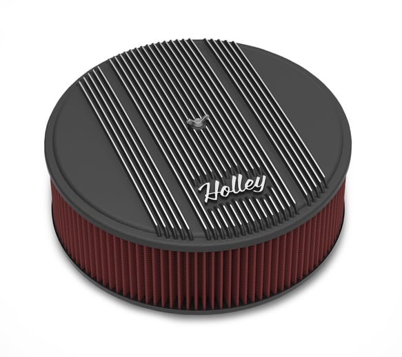 Holley Finned Vintage Style Air Cleaner - 14" Diameter x 4" Tall - Round 120-157 HOLLEY Autoparts